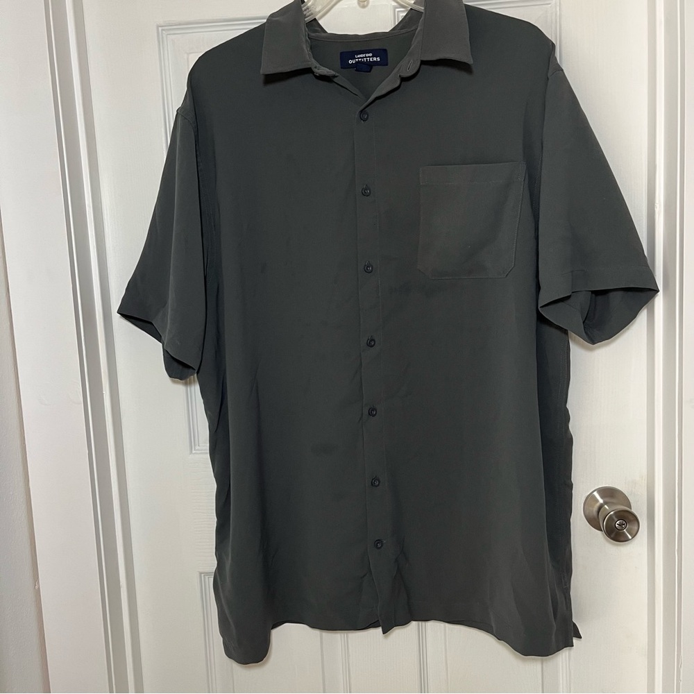 Lands' End Big &Tall Men's Charcoal Button-Down Shirt